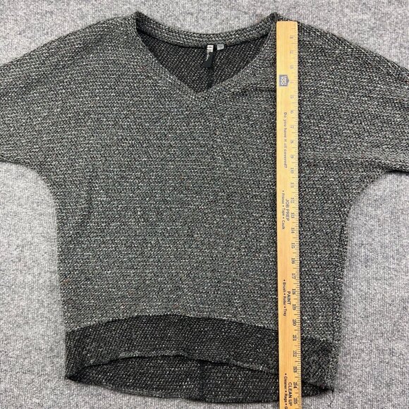 Kut From The Kloth Sweater Women's Small Gray V Neck 3/4 Sleeve High Low Hem - Picture 4 of 8